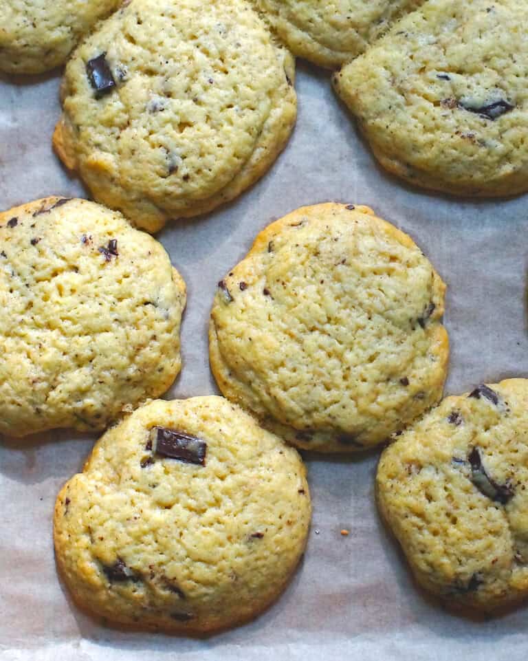 Bakery-Style Sourdough Discard Chocolate Chip Cookies